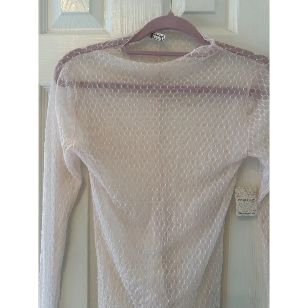 Free People Intimately Minding My Business Sheer Mesh Top XS Apple Blossom NWT